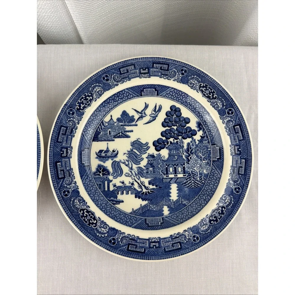 Set Of 2 Wedgwood of Etruria & Barlaston Willow Plate England Salad 8